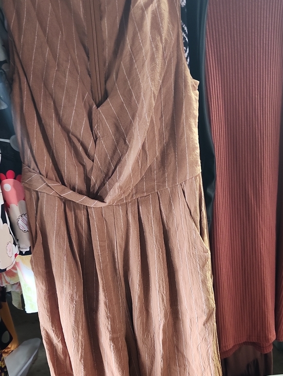 Wishlist Pants - Wishlist Tan Brown Sleeveless Jumpsuit